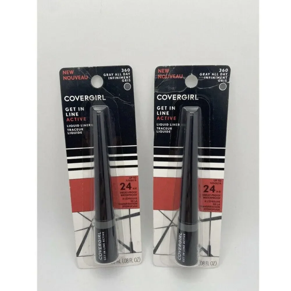 Covergirl 2x Get In Line Active Liquid Liner #360 Gray All Day Make-up Eye Liner